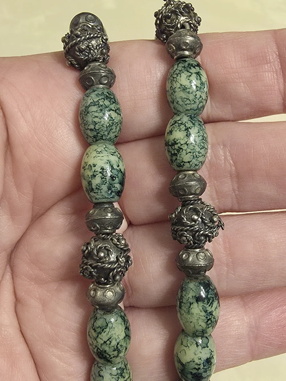 lia sophia Green Jasper Beaded Necklace